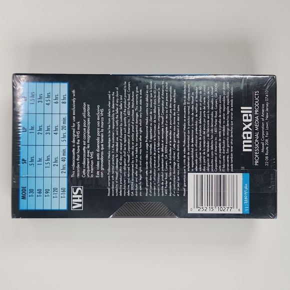 FACTORY SEALED MAXELL P/I PLUS T-160 VHS, 8 Hours in EP mode! - Picture 3 of 10